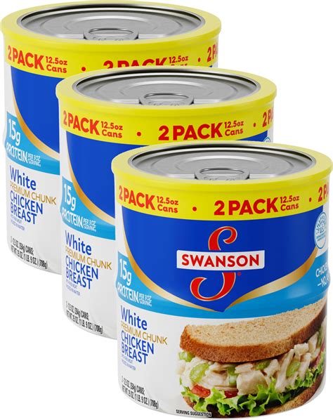 Amazon.com: Swanson White Premium Chunk Canned Chicken Breast in Water ...