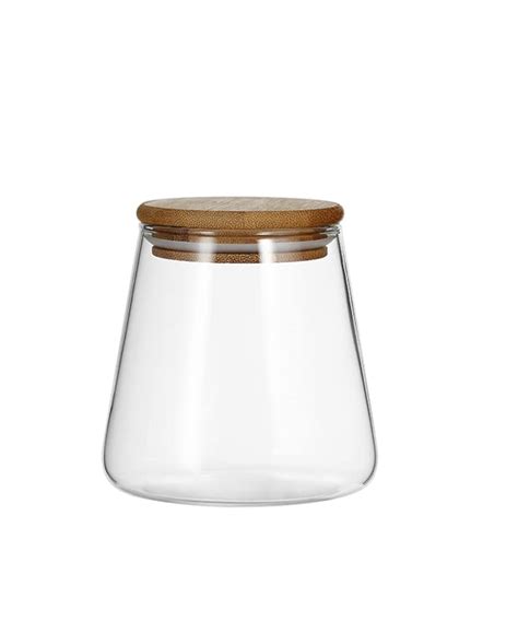 Buy Deli Glassware Airtight Glass Jar with Air Tight Bamboo Lid | 1 PC ...