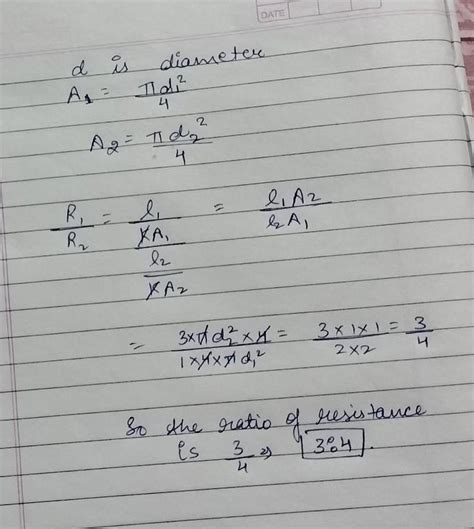 If for two copper wire ratio of their length is 3 : 1 and ratio of ...