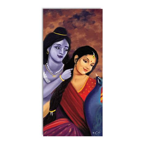 Divine Aura of Radha Krishna Original Design Canvas Printed Wall ...