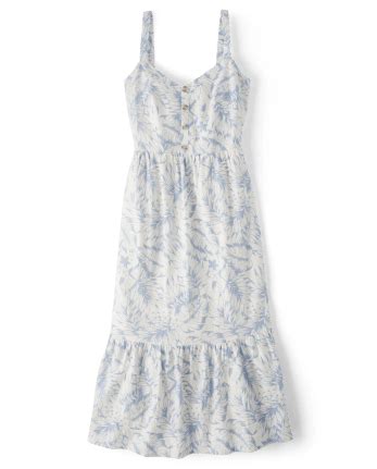 Womens Matching Family Sleeveless Palm Leaf Ruffle Dress - Little ...