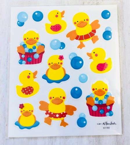 Buy 2 Sheets Rubber Ducky Duck Stickers Planner Papercraft Scrapbook ...