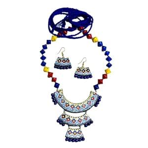 Buy AKIBUKI Indian Multicolour Indian Traditional Terracotta Necklace ...