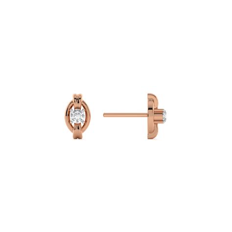 Ornate Glow 9KT Gold Laboratory Grown Diamond Stud Earring – PALMONAS