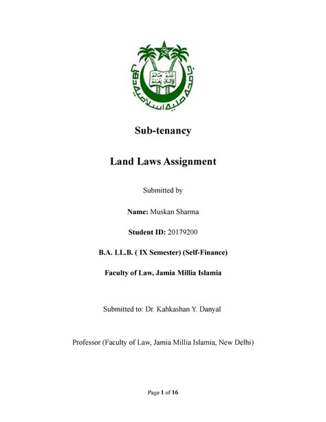 Sub-tenancy or Subletting in India efjjefjpe wefefe - Sub-tenancy Land ...