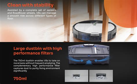 ILIFE V8s Robotic Vacuum Cleaner with mopping,(2300Pa Enhanced Suction ...