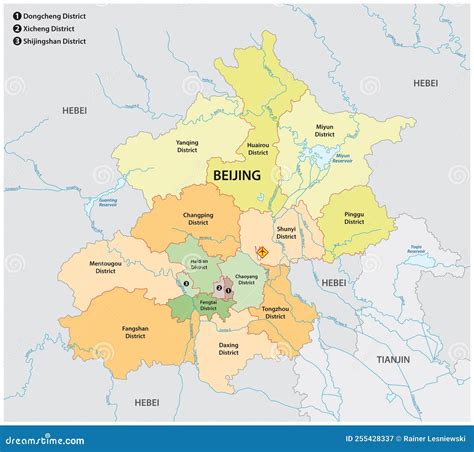 Carte Les Divisions Administratives De La Capitale Chinoise Beijing ...