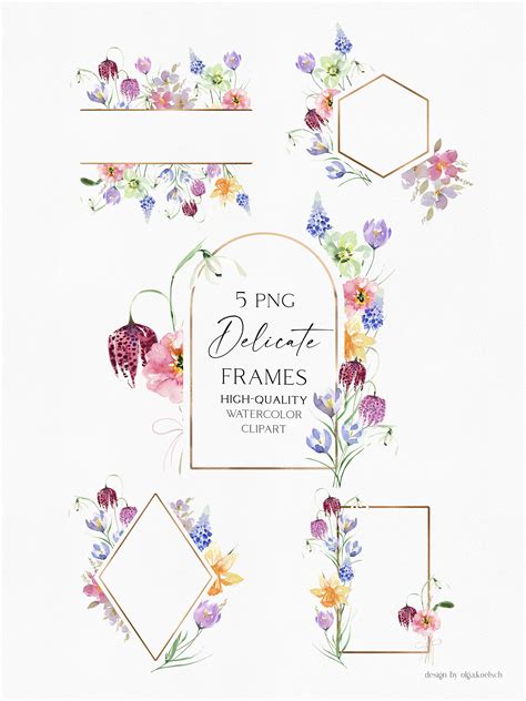 Watercolor Wildflower Clipart Spring Floral Clip Art Dusty - Etsy