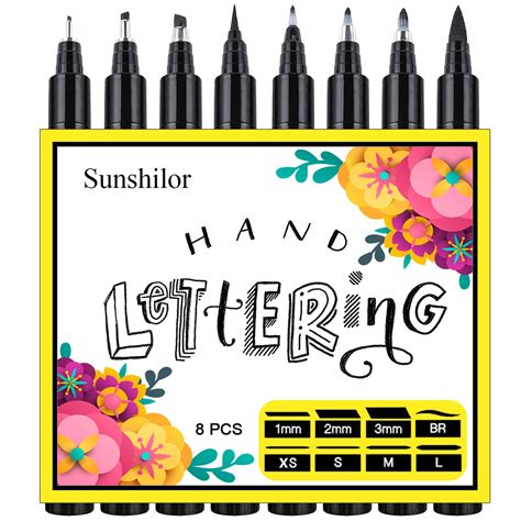 Hand Lettering Pens, Brush Pens Black Calligraphy Pens for Beginners ...