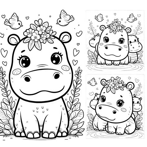 Hippopotamus Coloring Pages 10 - Coloring Pages Gem