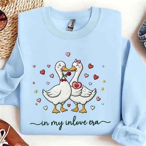 In My In Love Era Goose Embroidery , Funny Valentine Silly Goose Machine Embroidery Design, Cute ...