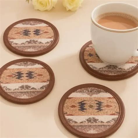 Mona B - Set of 4 Printed Coasters, 4.5 INCH Round, Best for Bed-Side