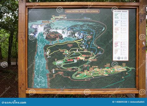 Iguazu Falls Map in the Argentine Side Editorial Stock Photo - Image of ...