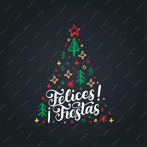 Felices fiestas, handwritten phrase, translated from spanish happy ...