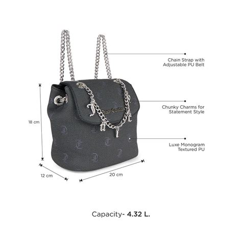 Buy Juicy Couture Black Woven Pu Backpack Online