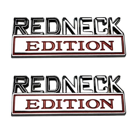 REDNECK EDITION Truck Emblems Car Boat 3D Decal Logo Replacement for F ...