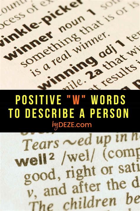 295 Positive Words That Start With W - byDeze