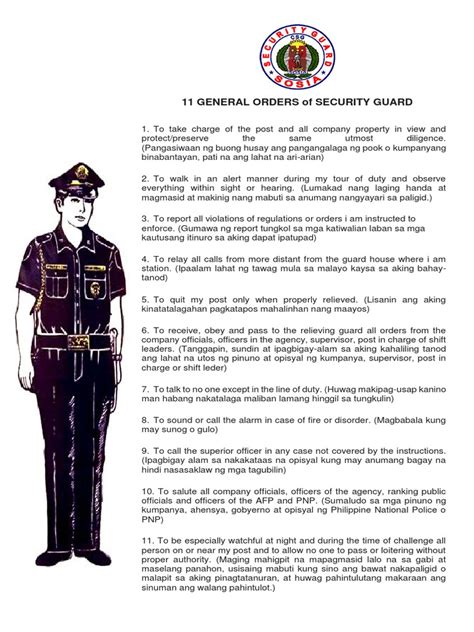 11 GENERAL ORDERS of SECURITY GUARD | PDF