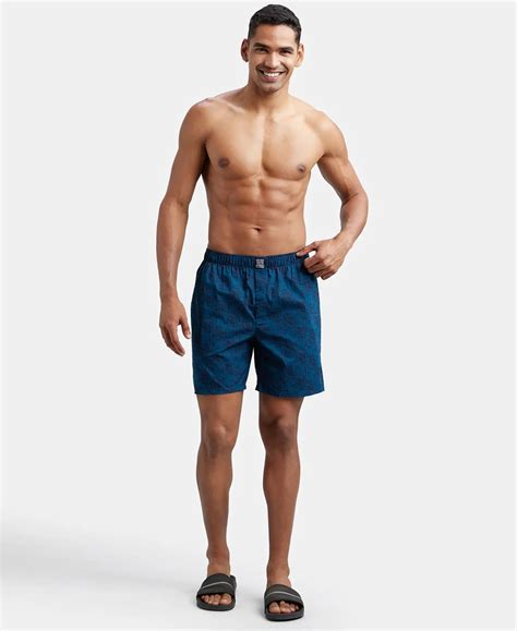 Buy Super Combed Mercerized Cotton Woven Printed Boxer Shorts with Side ...