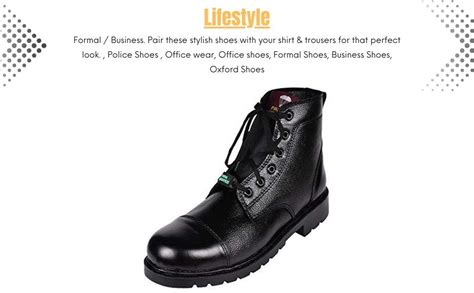 Buy Para Commando Mens Black Genuine Leather Casual Shoes Short Dms ...