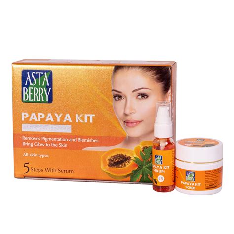 Astaberry Papaya Facial Kit Medium 5 Steps with Serum For Women ...