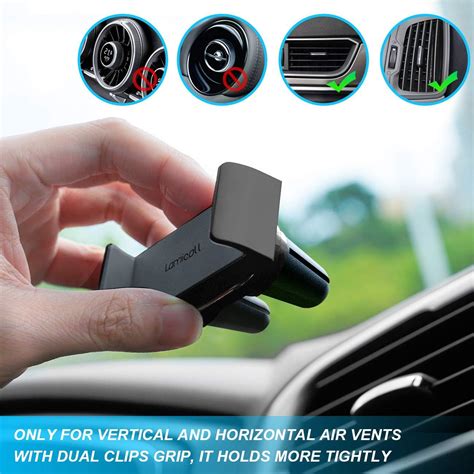 Buy Car Cell Phone Mount, Lamicall Air Vent Clip Holder, Universal ...