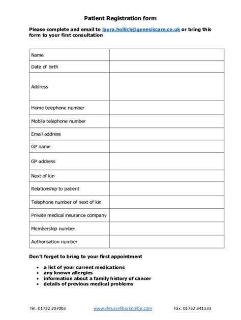 Fillable Online 23+ Patient Registration Form Templates - PDF, DOCFree ...