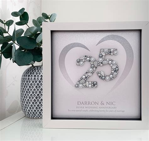 Silver Wedding Anniversary Gift - 25th Anniversary Gift, Personalised ...