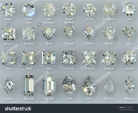 Set Twenty Eight Various Diamond Shapes Stock Illustration 617325317 ...