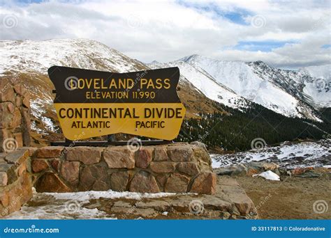 Loveland Pass Colorado Continental Divide Sign Stock Image - Image of ...
