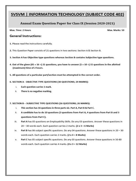 Image result for Class 9 Question Paper of Computer Term 2