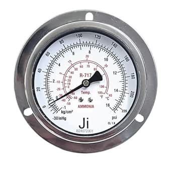 "JI" Japsin Instrumentation Economical Ammonia Gauge, 4" (100 mm) Dial ...