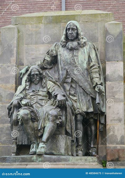 Statue of Johan and Cornelis De Witt in Dordrecht Stock Image - Image ...