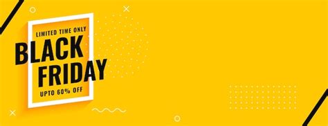 Minimal style black friday sale yellow banner design | Free Vector