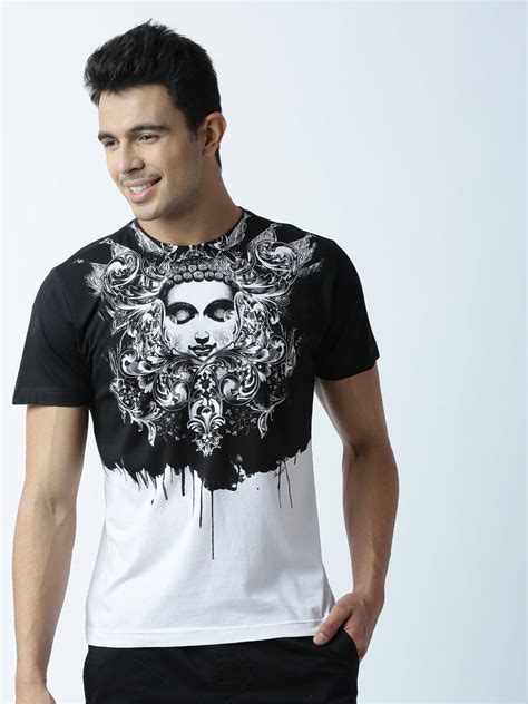 Huetrap Mens Printed White Short Sleeve Round Neck Fairtrade T-Shirt ...