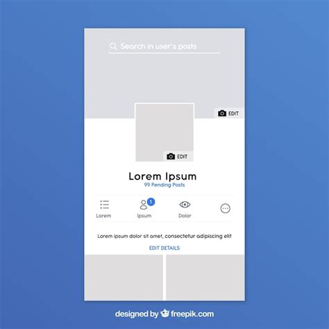 Blank facebook profile template Images - Free Download on Freepik