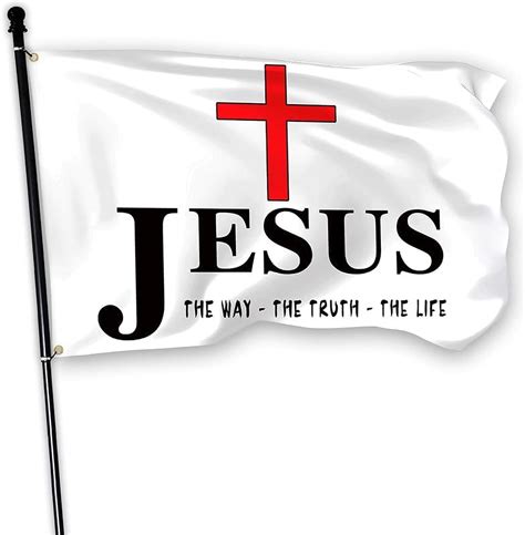 Jesus Flag The Way The Truth Life Flag 2x3 ft Outdoor Christ Jesus Easter Flag for House Home ...