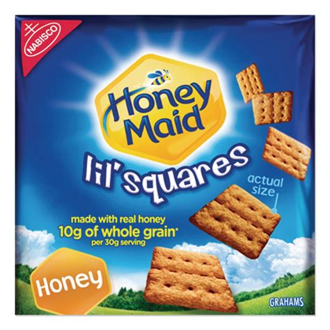 Honey Maid Lil' Squares Graham Crackers, Honey, 1.06 oz Bag, 72/Carton ...