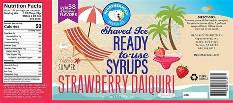 Strawberry Daiquiri Ready to Use Gallon (128 Fl. Oz) Hawaiian Snow Cone ...