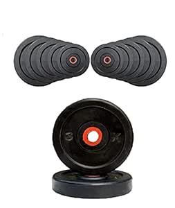 Body Maxx Rubber Weight Plates; Black Exercise & Fitness Rubber Plates ...