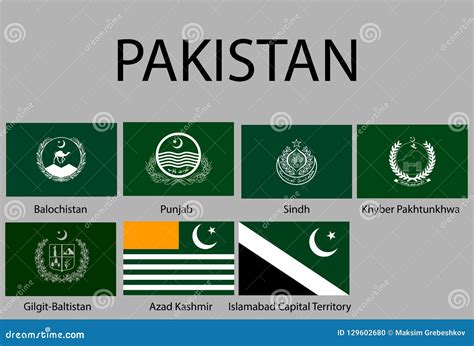 All Flags of Regions of Pakistan. Stock Illustration - Illustration of ...