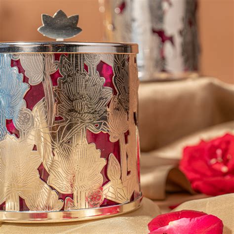 Pink Hue Lotus Metal Jar - Elegant Lotus-Inspired Homeware | The Zappy Box