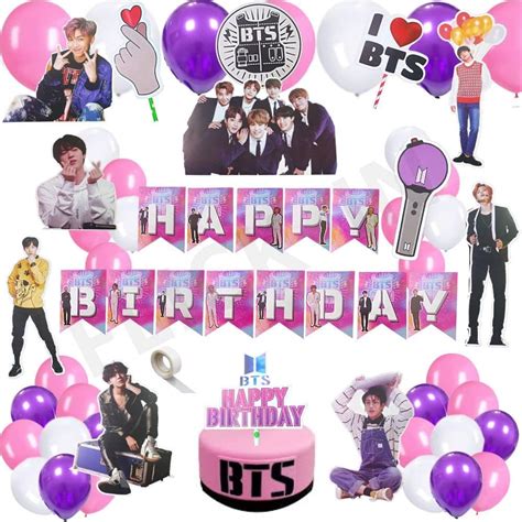 Party Propz BTS Birthday Decorations - 52 Pcs, Birthday Decoration ...