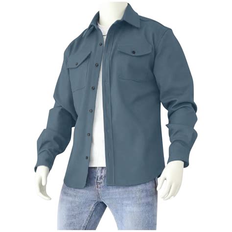 Fnooota Mens Shirt Jackets, Cotton Lightweight Button-down Collar ...