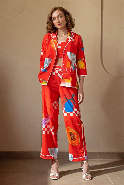 Red Resort Co Ord Set - Trendy Co-ords for ladies | All Eyes On You ...