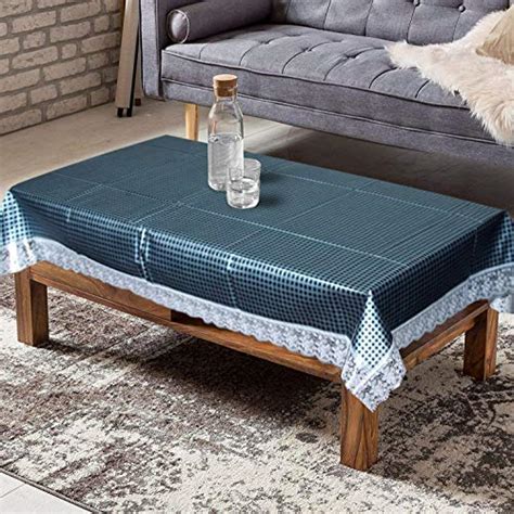 Kuber Industries Floral Checkered Design PVC 4 Seater Centre Table ...