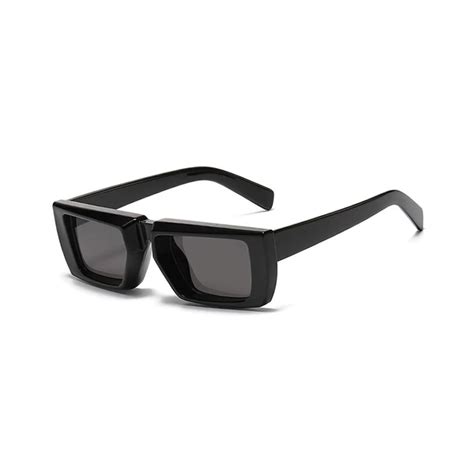 4Flaunt Futuristic Series Street Wear Y2K Rectangle Sunglasses - Black