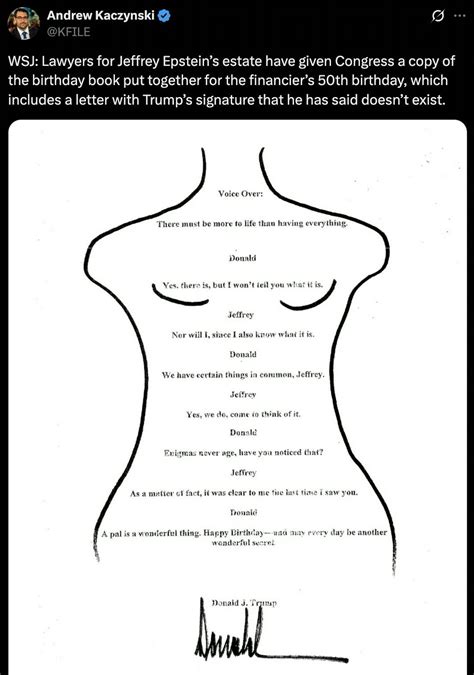 White House Melts Down Over Proof of Trump’s Gross Letter to Epstein ...