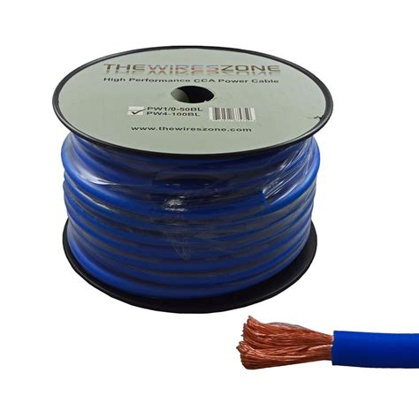 The Wires Zone, 4 Gauge 100 Feet Flexible Amplifier Power Cable, 4 AWG ...