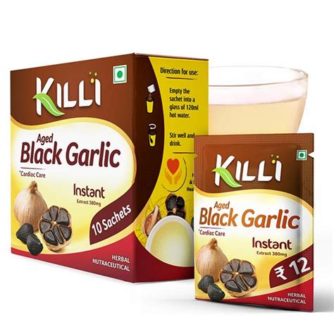 Killi Aged Black Garlic Extract - 10 Sachets | Black Garlic Powder/ Bl